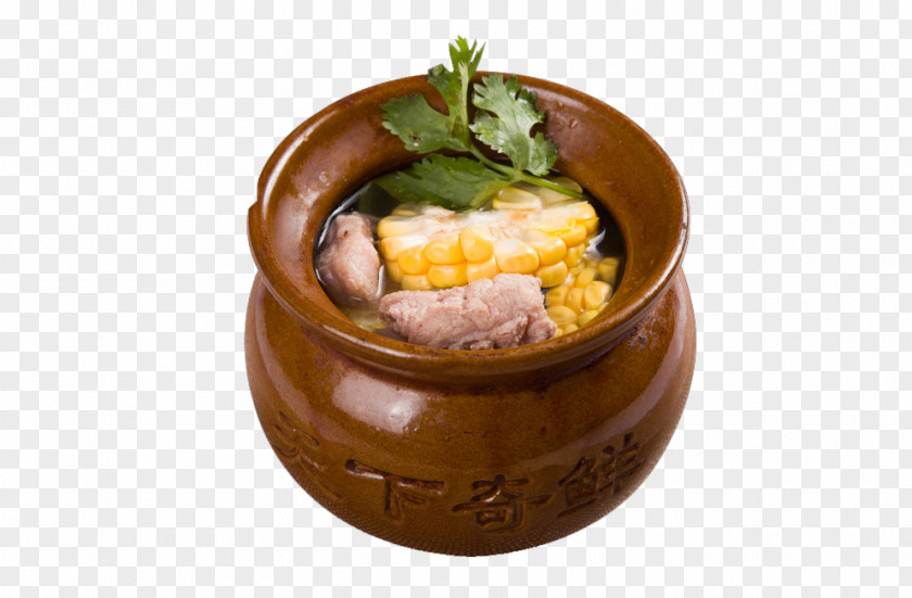 A Jar Of Corn Ribs Soup Jiangxi Asian Cuisine Potage Pork PNG
