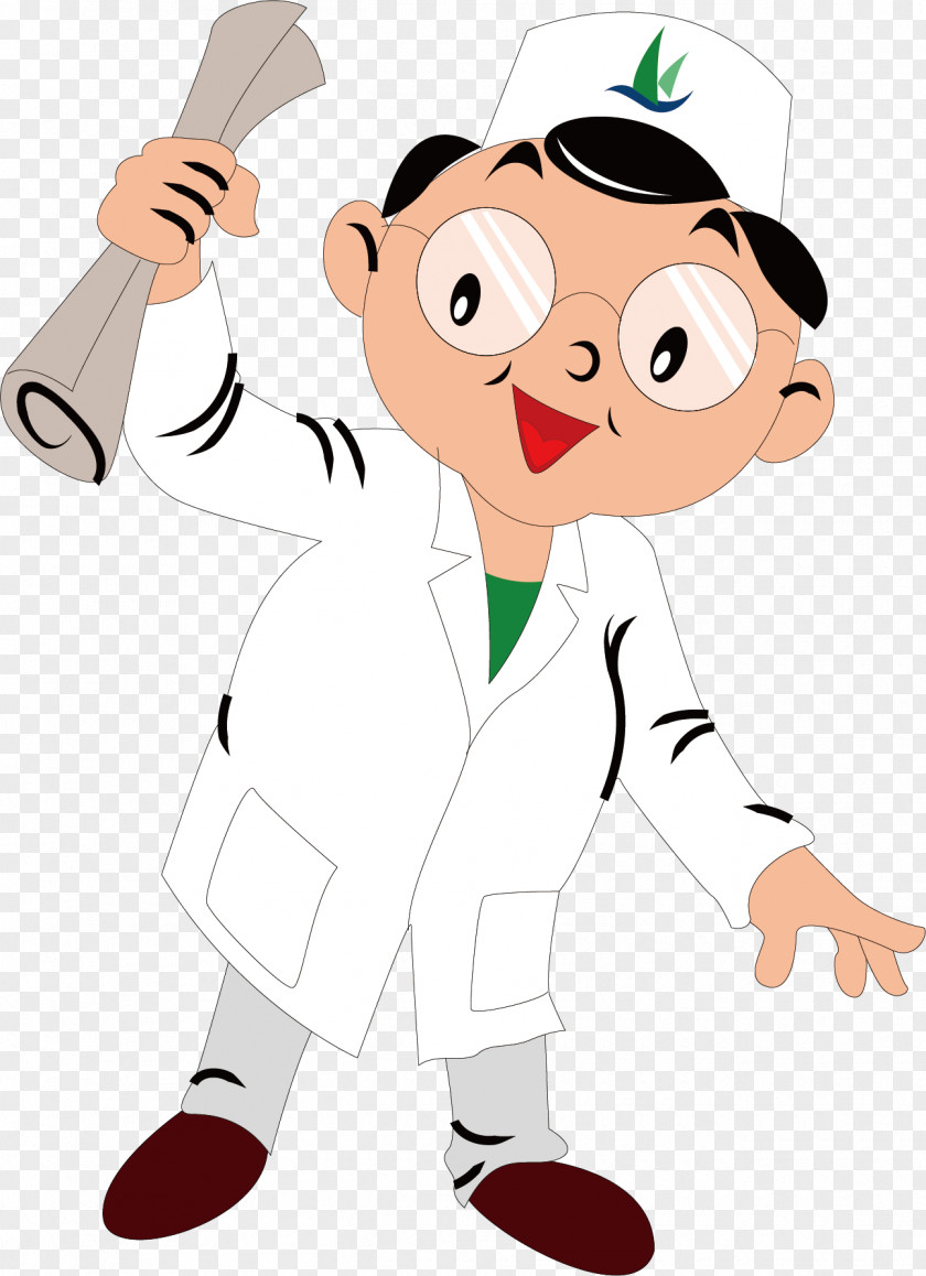 Hand Drawn Happy Doctor Cartoon Illustration PNG