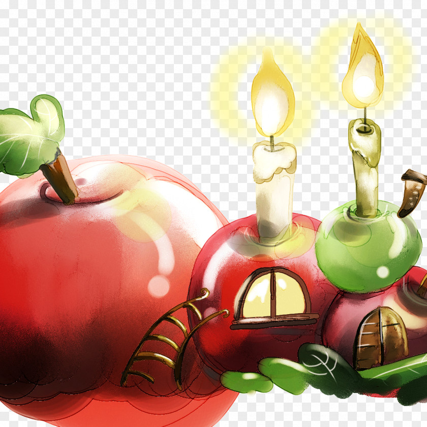 Hand-painted Candles Drawing High-definition Television Wallpaper PNG