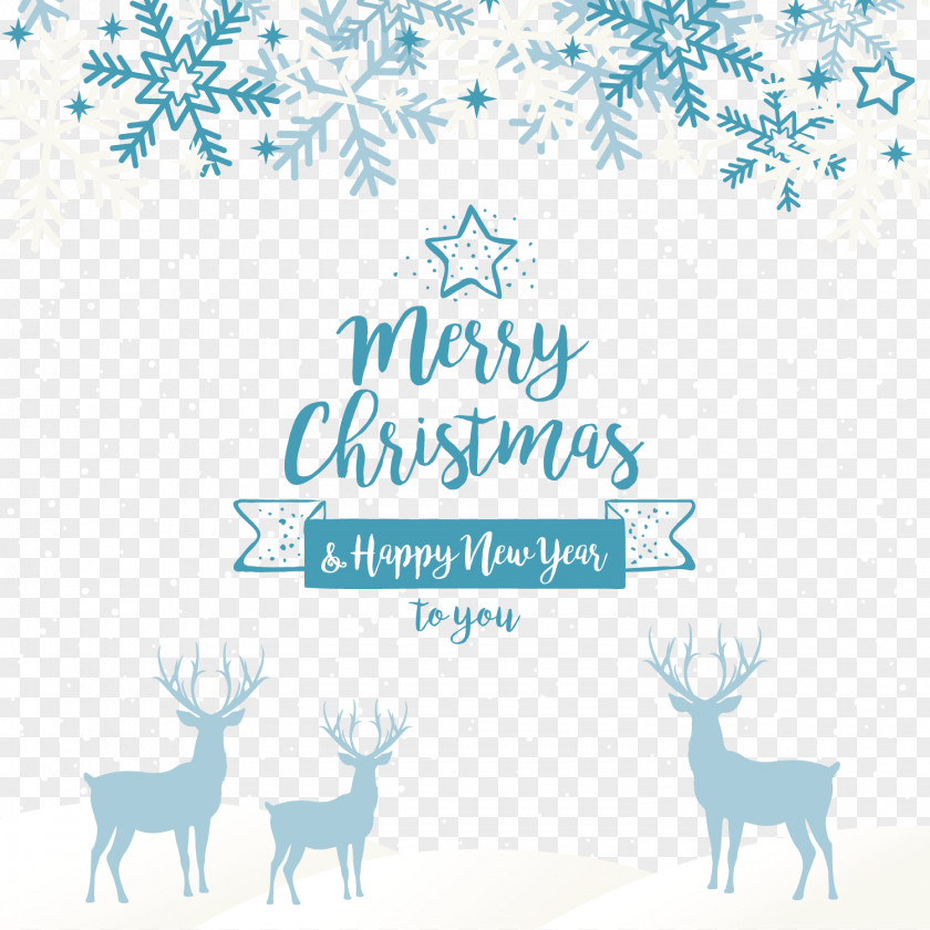 Vector Christmas Reindeer And Snowflake Background Profile Blue Santa Claus Ornament PNG