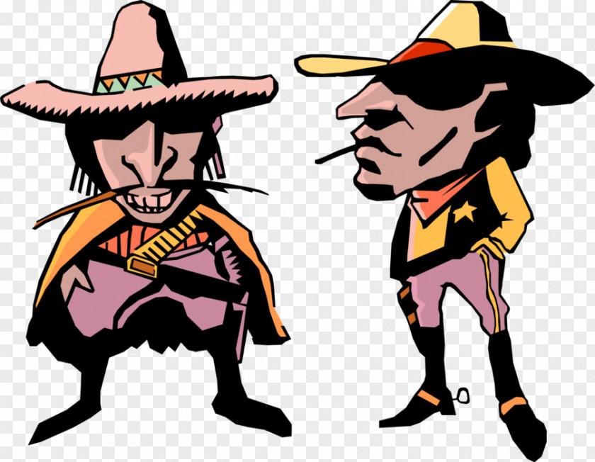 Gunslinger Vector Illustration Clip Art Graphics American Frontier Cowboy PNG