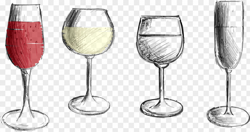 Hand-painted Wine Glasses Red Glass PNG