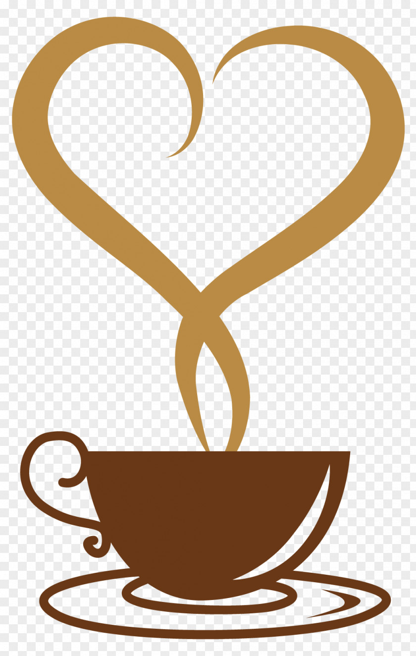 Deco Coffee Cup With Heart Vector Clipart Tea Clip Art PNG