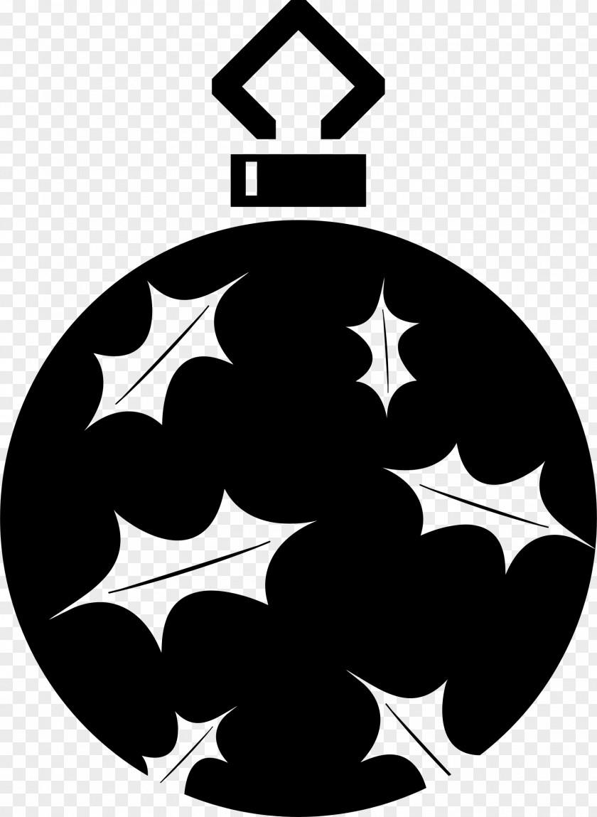 Objects Vector Silhouette Christmas Ornament Black And White Clip Art PNG