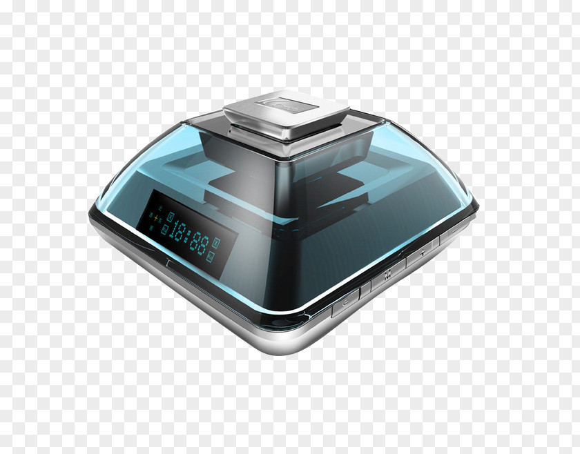 Small Blue Alarm Clock Prototype Plastic Metal 3D Printing Silicone PNG