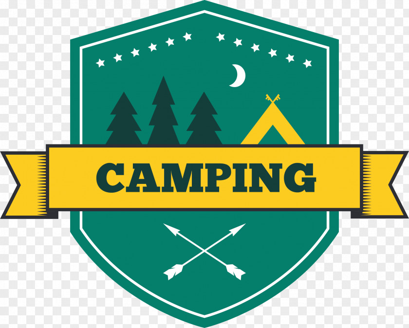 Camping Rock Climbing Label Logo Illustration PNG