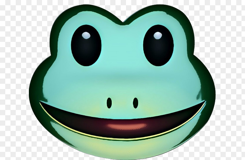 Smiley Frog Green Face PNG