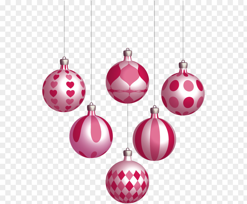 Vector Pink Decoration Balls Christmas Ornament Ball Clip Art PNG