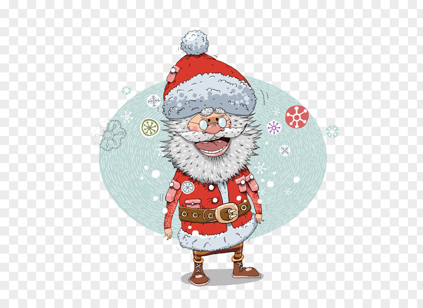 European Style Hand-painted Cartoon Santa Claus Ded Moroz New Year Humour Olivier Salad The Forest Raised A Christmas Tree PNG