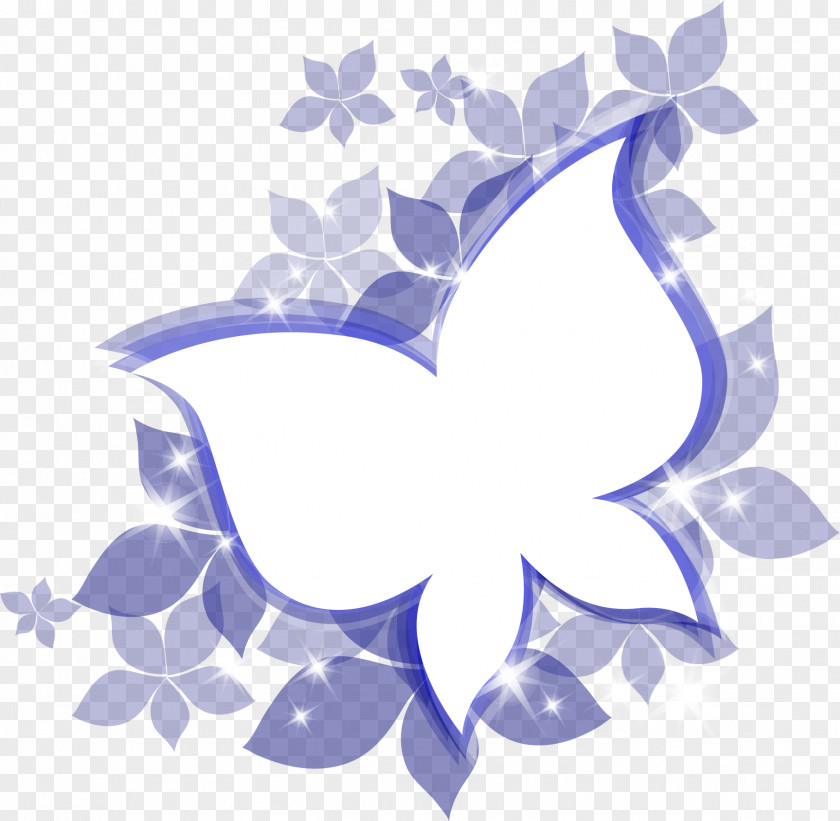 Hand Painted Purple Butterfly Drawing PNG
