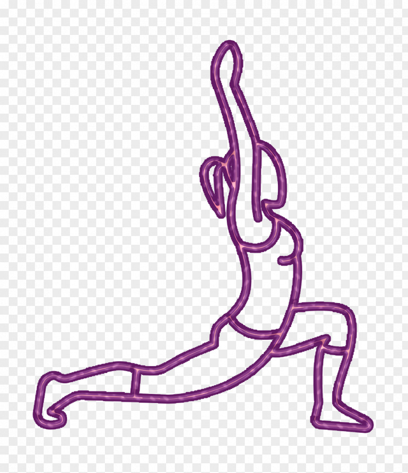 Yoga And Pilates Icon Sports Woman Stretching Flexing Legs  With Arms Up PNG