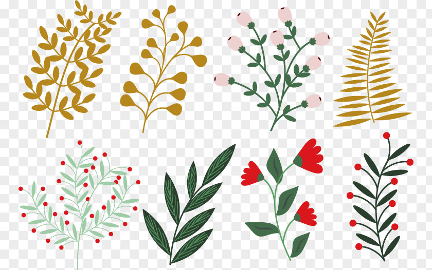 8 Winter Flowers Leaf Green Plant Euclidean Vector PNG