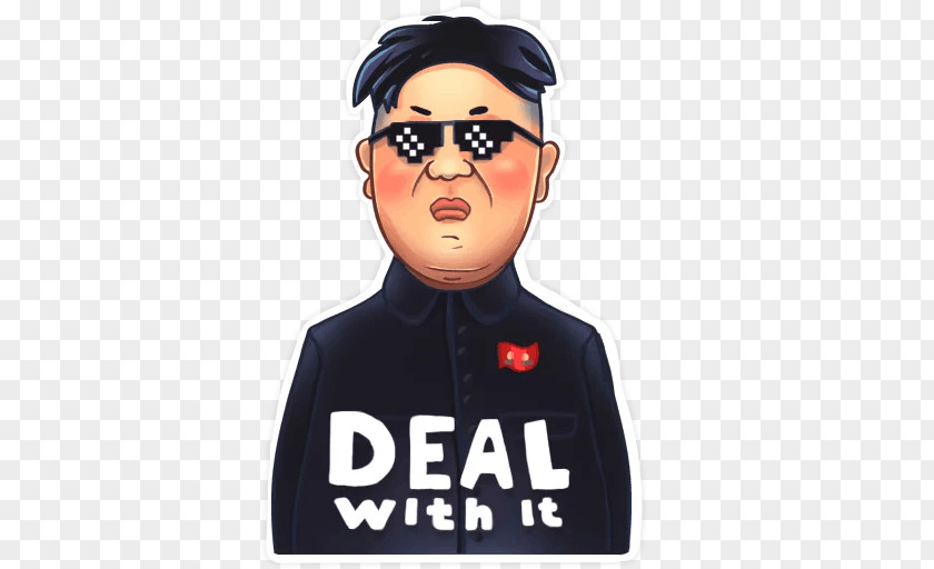 Kim Jong-un Sticker Telegram Glasses PNG