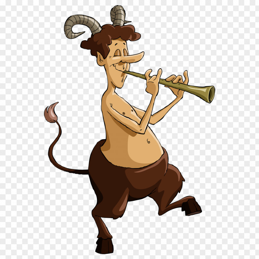 Vector Trumpet Man Faun Stock Illustration Clip Art PNG