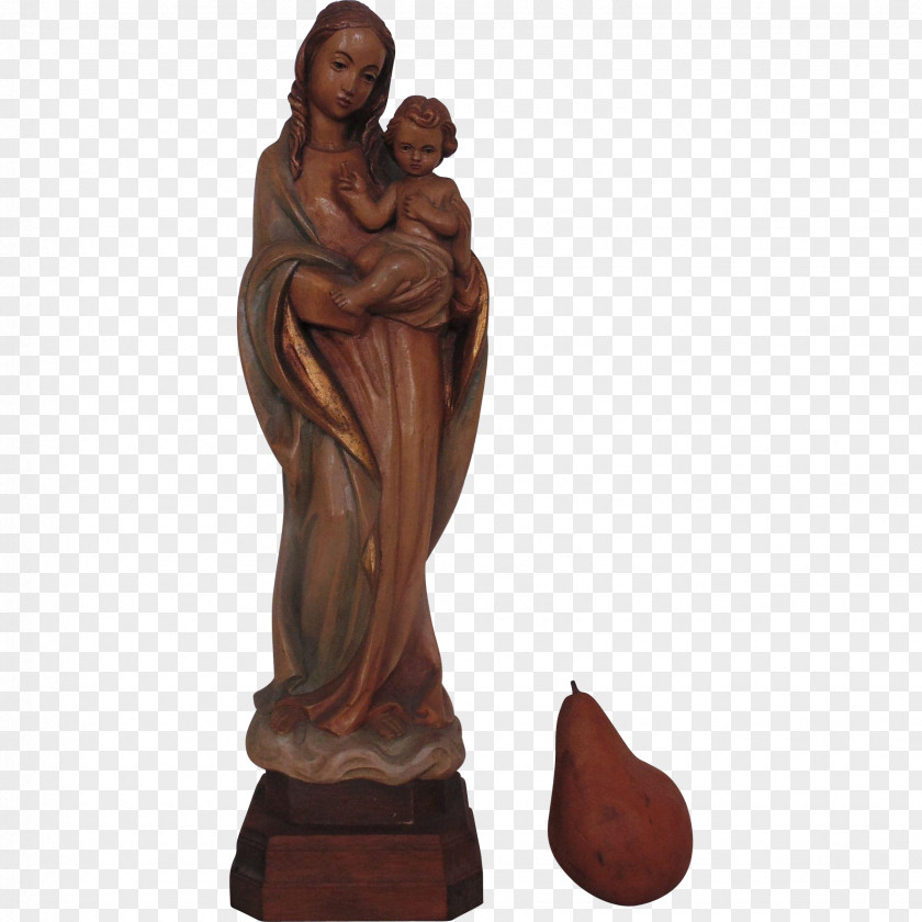 Wood Figurine Bronze Sculpture Carving Statue Virgin Mary (Intro) PNG
