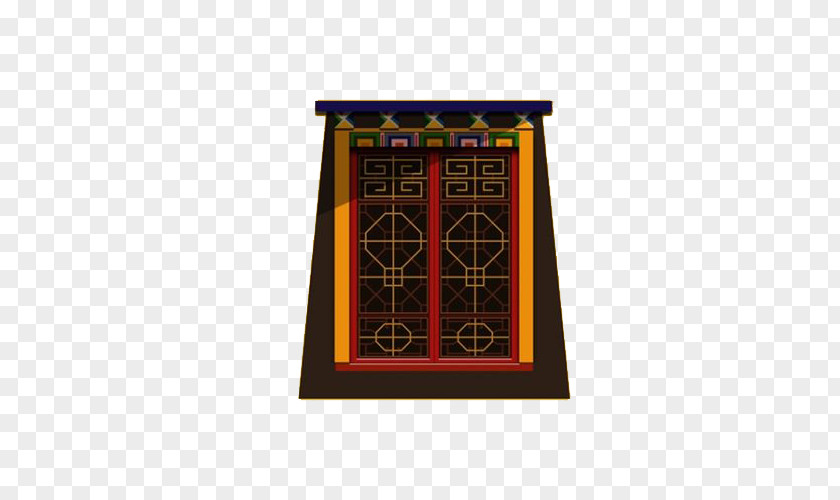 Ancient Simplified Graphical Windows China Poster Illustration PNG