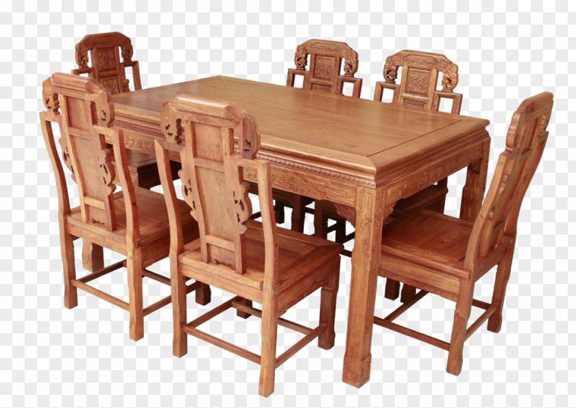The Family Of Seven Sets Rosewood Chairs Table Chair Printing PNG