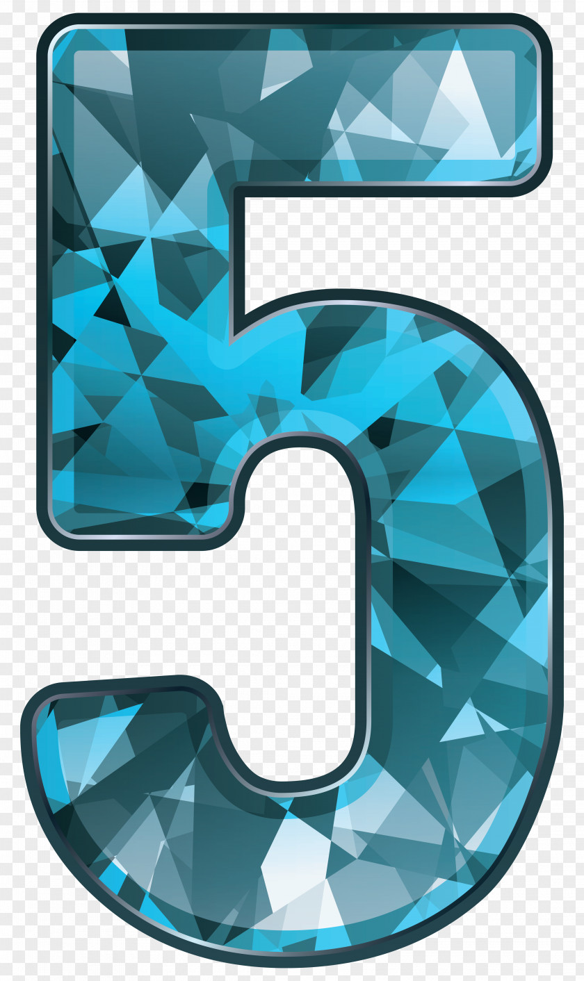 Blue Crystal Number Five Clipart Image Clip Art PNG