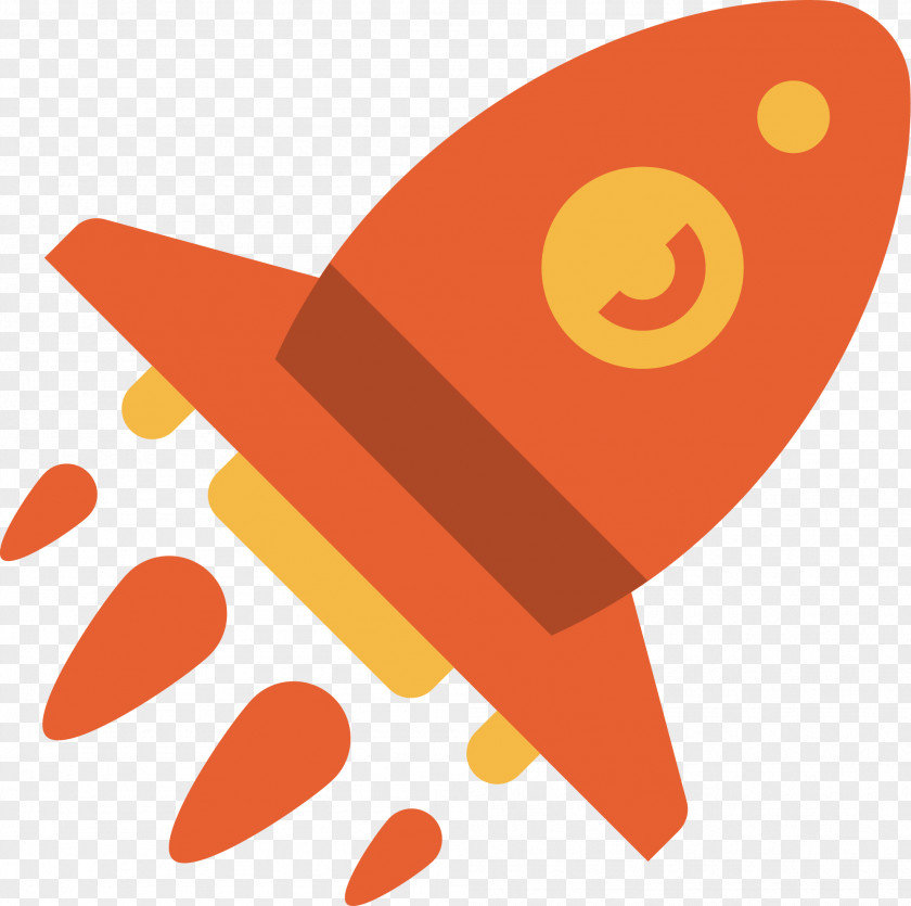 Orange Rocket Icon PNG