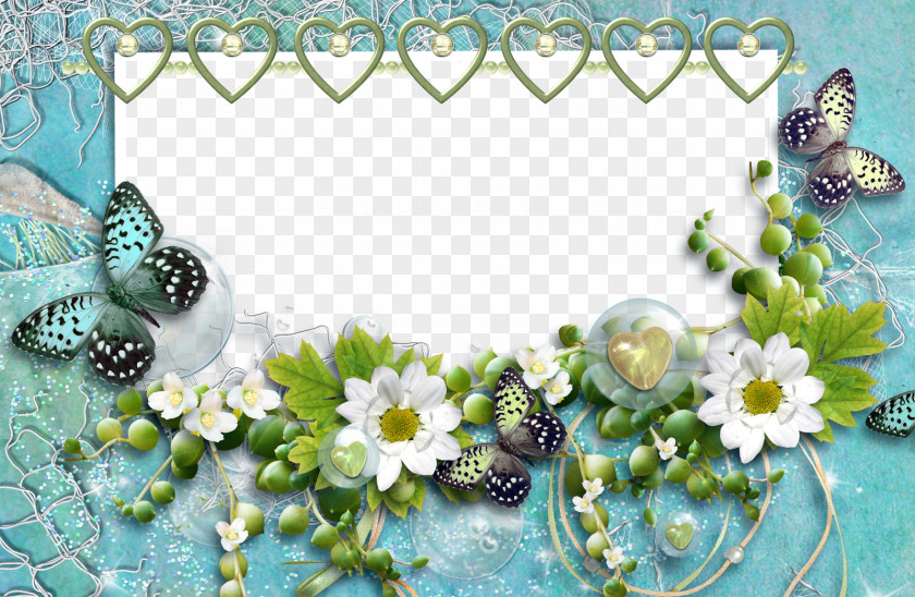 Flowers And Butterflies Hearts Picture Frames Flower Heart Greeting & Note Cards Clip Art PNG