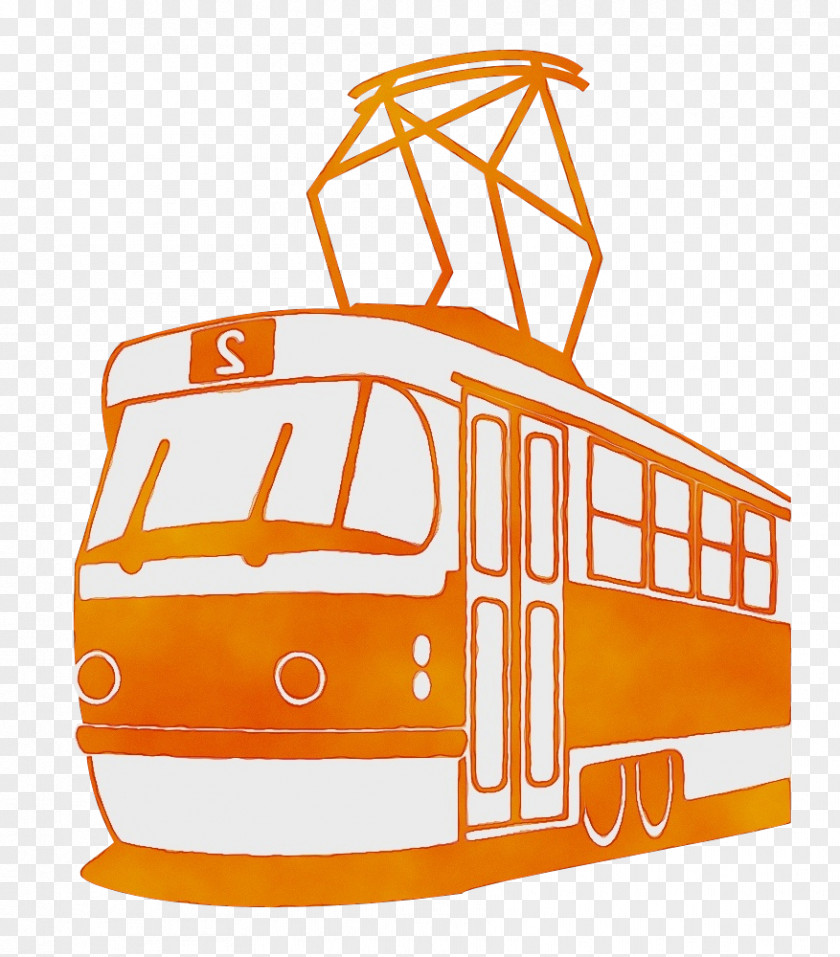 Coloring Book Bus Orange PNG