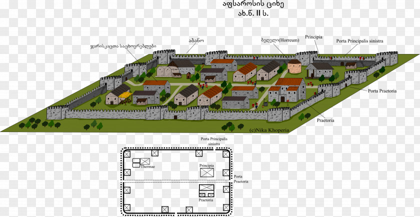 Gonio Fortress აფსარუნტი Chania Floor Plan Roof PNG