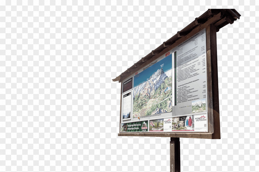 Panoramic Display Advertising Information Ski Resort Billboard PNG