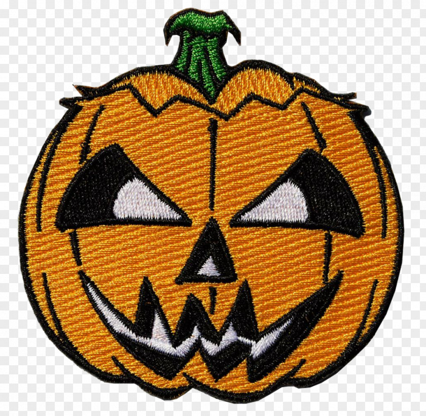 Halloween Jack-o'-lantern Iron-on Embroidered Patch Pumpkin PNG