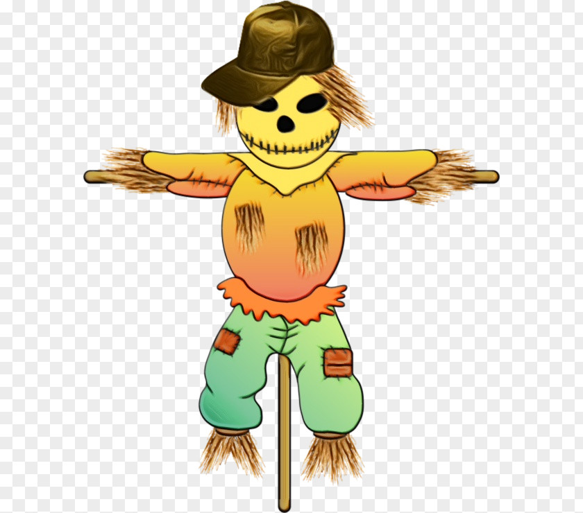 Scarecrow Mascot Yellow Cartoon PNG