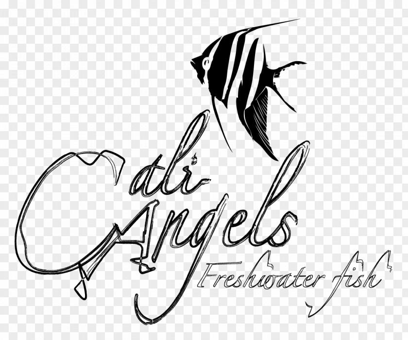 Angelfish Logo Graphic Design Line Art Drawing PNG