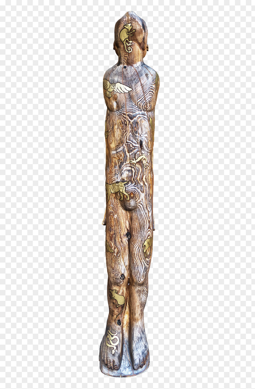 Wood Sculpture Carving Totem Pole PNG