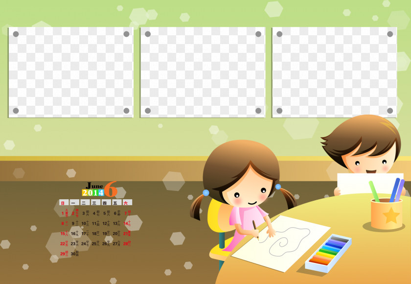 Calendar Template Child Drawing Illustration PNG