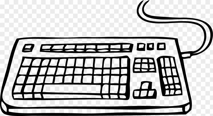 Hand Painted Black Keyboard Computer Numeric Keypad Space Bar PNG