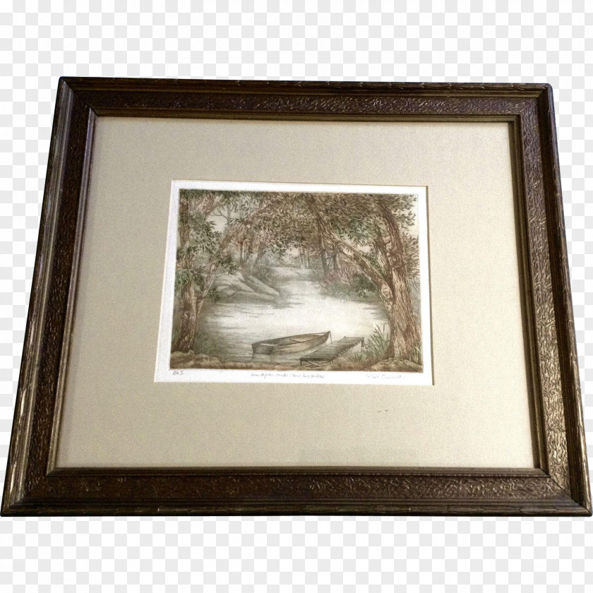 Watercolored Picture Artist's Proof Etching Aquatint PNG
