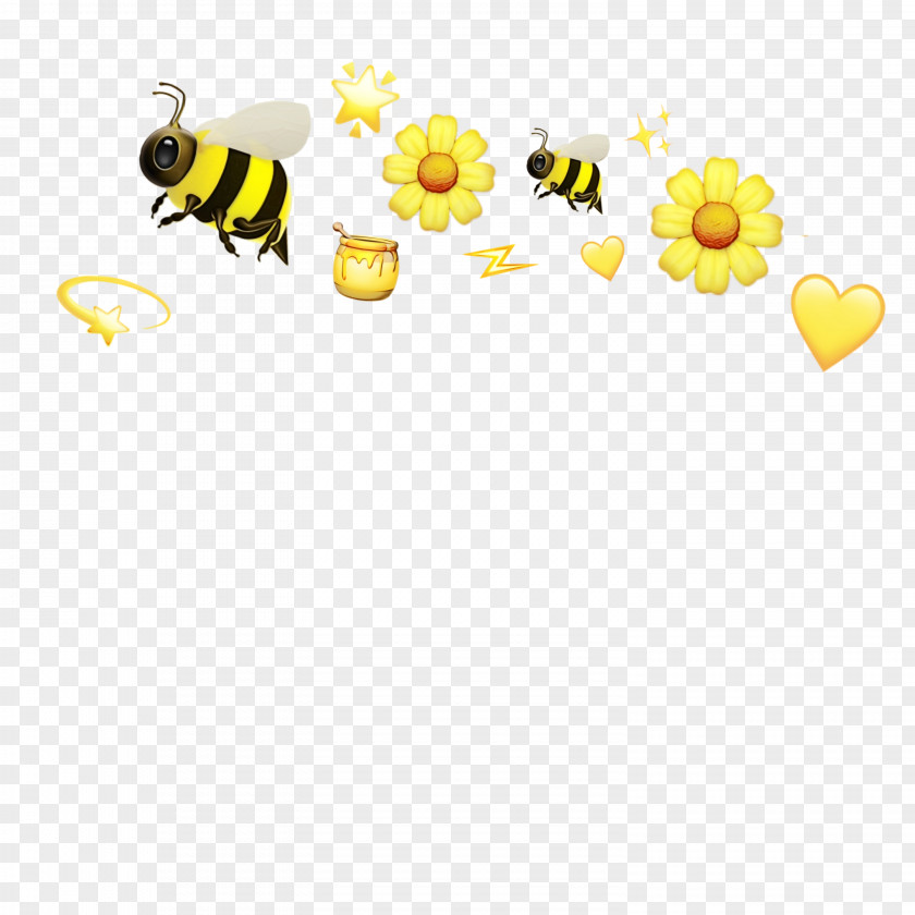 Smile Flower Cartoon Bee PNG