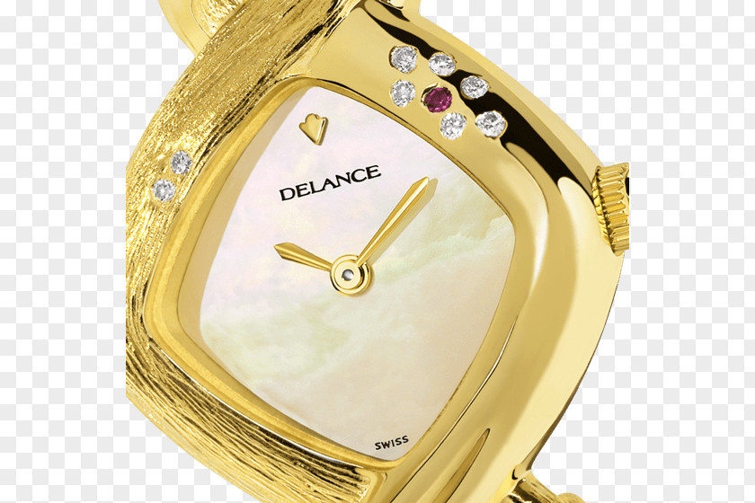 Watch Diamond Sapphire Nacre Gold PNG