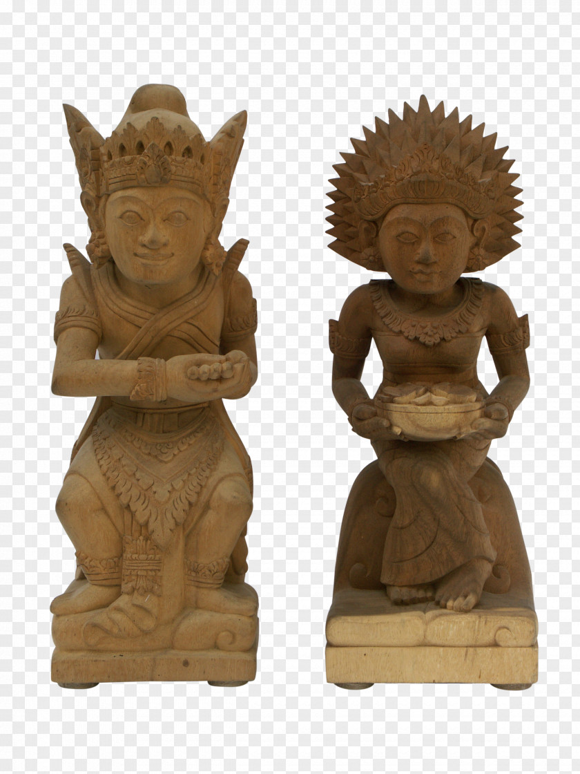 Balinese Wood Carving Statue Figurine PNG