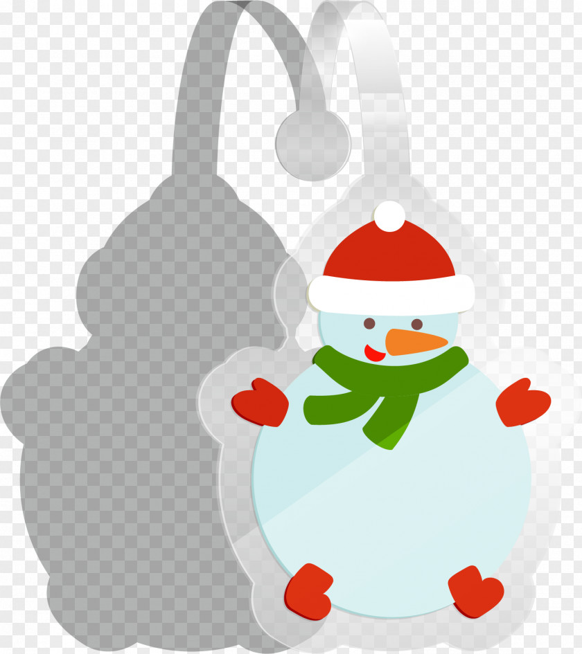 Cartoon White Snowman Christmas Ornament Tree Clip Art PNG