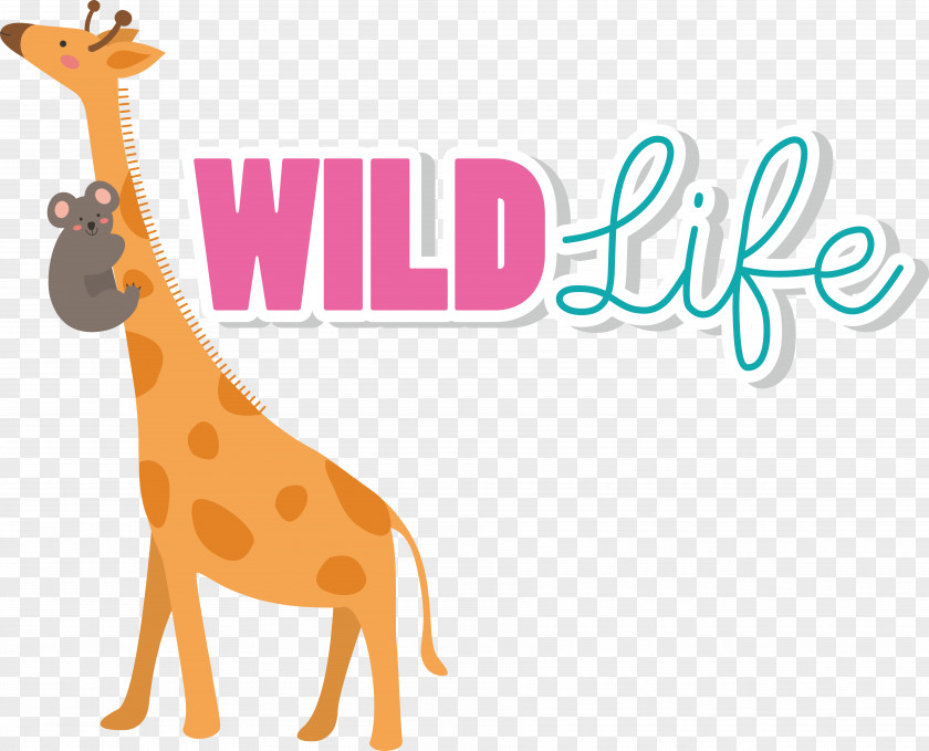 Giraffe Wildlife Meter Logo Cartoon PNG