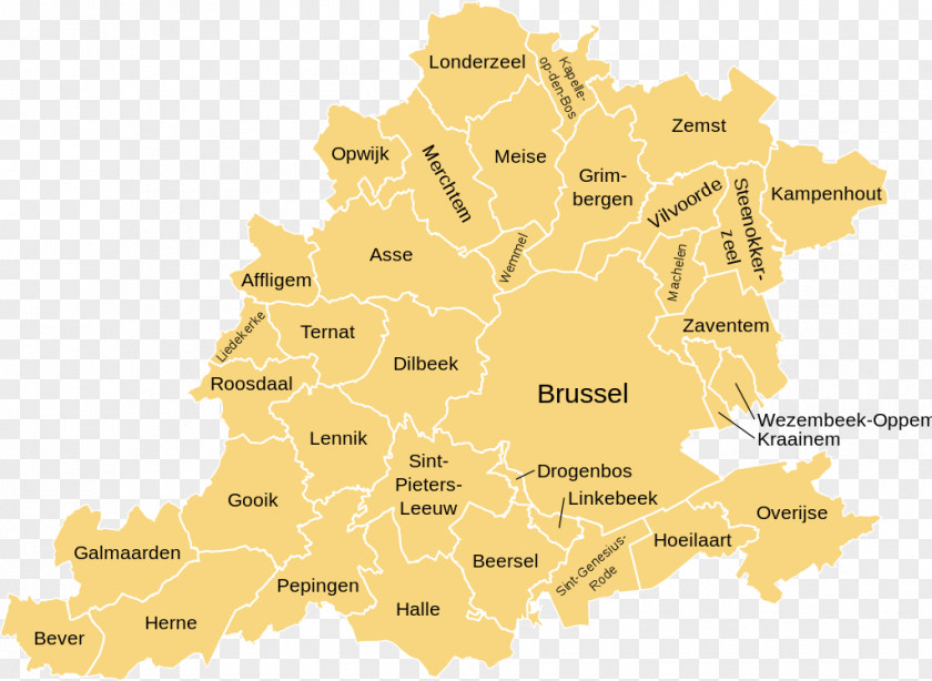 Map City Of Brussels Halle-Vilvoorde Administrative Arrondissement Brussels-Capital PNG