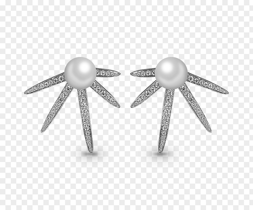 Pearl Diamond Earring Body Jewellery PNG