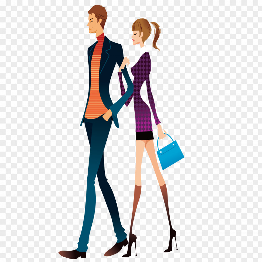Shopping Couple Euclidean Vector Royalty-free Illustration PNG