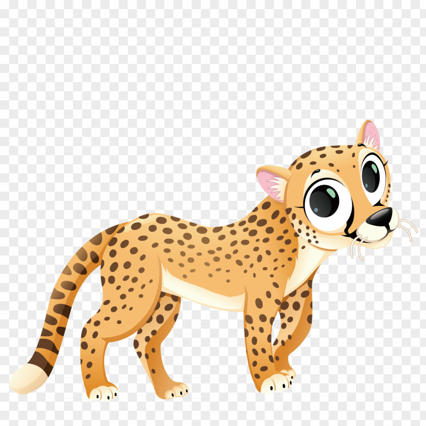 Vector Lovely Leopard Cartoon Fauna Of Africa Clip Art PNG