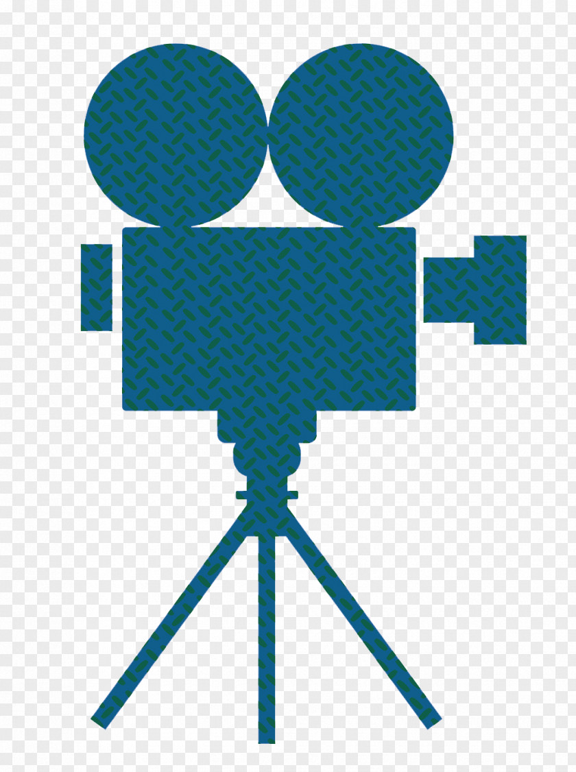 Flat Blue-painted Movie Camera Assignment Film Reel Illustration PNG