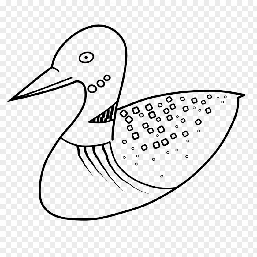 Bird Beak Common Loon Coloring Book Clip Art PNG