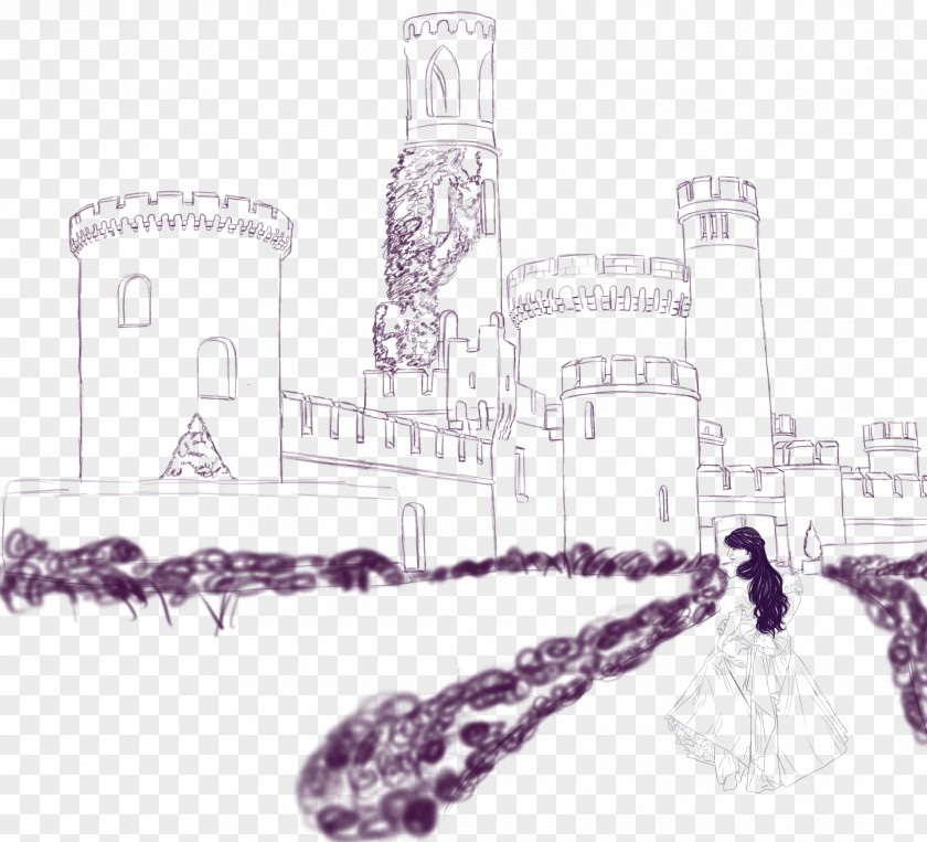 Castle Princess Violet Purple Drawing Lilac PNG