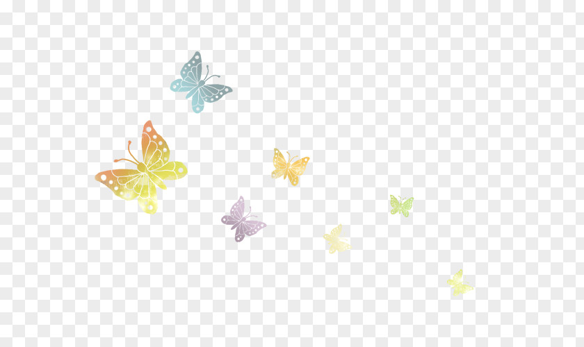 Colorful Butterfly Yellow Petal Pattern PNG