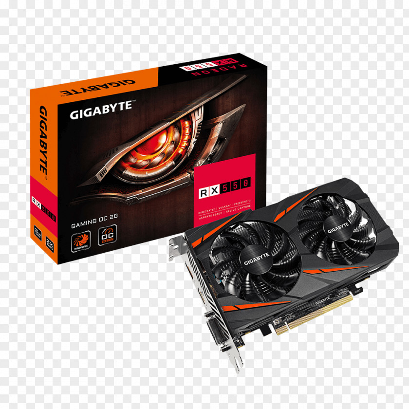 Graphics Cards & Video Adapters AMD Radeon RX 550 GDDR5 SDRAM Gigabyte Technology 500 Series PNG