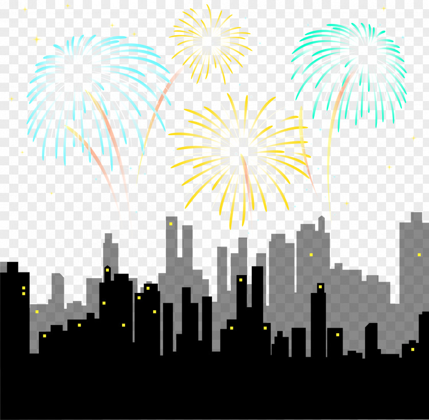 Night Fireworks Adobe PNG