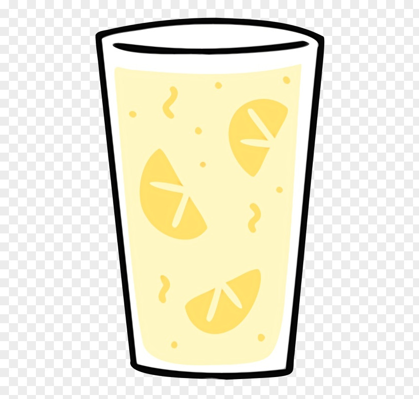 Pint Glass Yellow Cup Line Meter PNG
